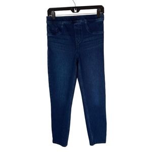 Spanx Blue Jeanish Ankle Legging Size M Petite Jegging Dark Wash Shaping Skinny